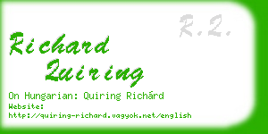 richard quiring business card